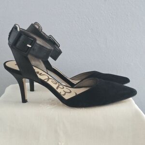 Sam Edelman OKALA Black Suede Ankle Strap Heels Size 6.5M